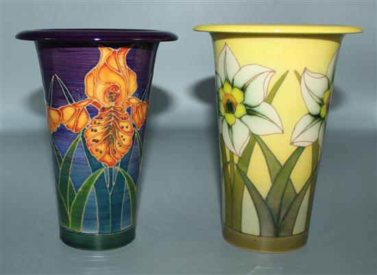 2 Sally Tuffin tapered floral vases